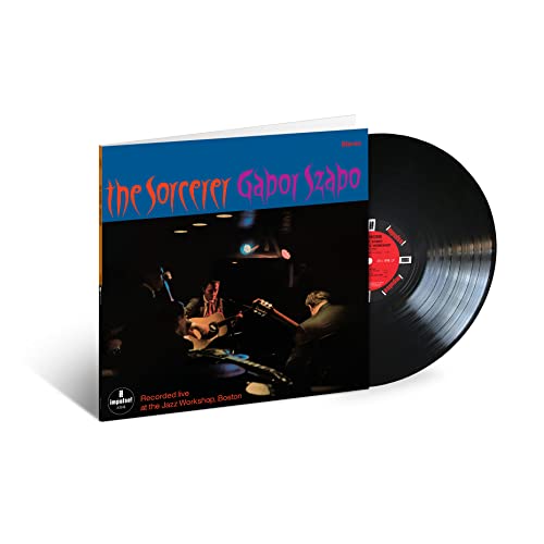 Gabor Szabo’s “The Sorcerer” vinyl record with a dark blue album cover.
