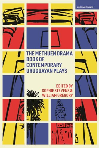 Book cover with abstract geometric design and Uruguayan city scenes.