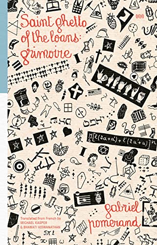 Book cover with dense, hand-drawn symbols and the title “Saint Ghetto of the Loans.”