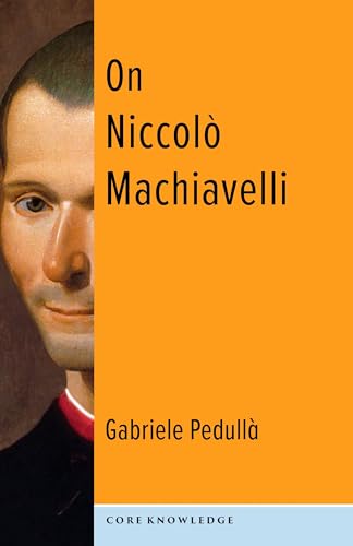 Book cover featuring a portrait of Niccolò Machiavelli, orange and white design.