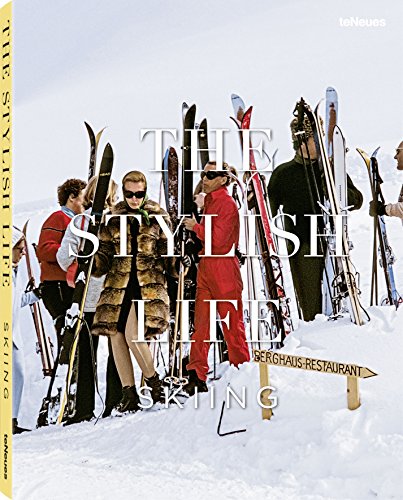 People in stylish winter clothing stand in the snow with skis and poles.