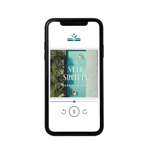 Smartphone displaying book cover: "The Star Society" by Gabriella Saab.