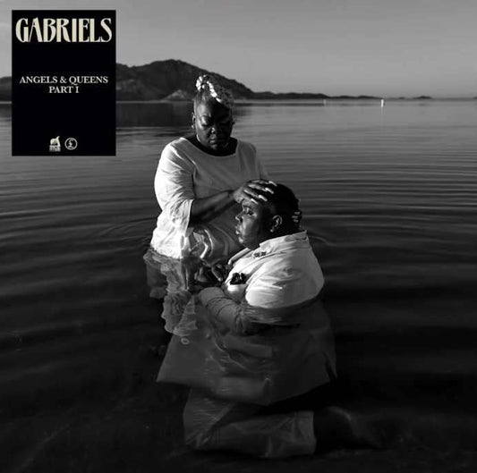 Black and white cover showing a woman baptizing a man in a body of water.