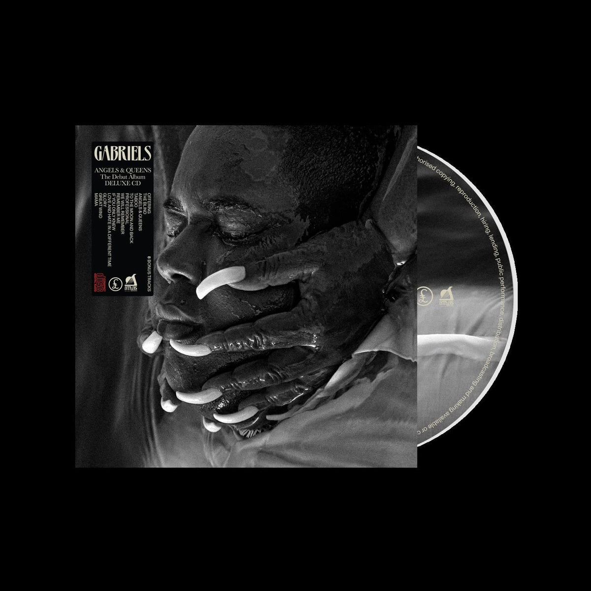 "CD album cover with a black-and-white image of a man's face."