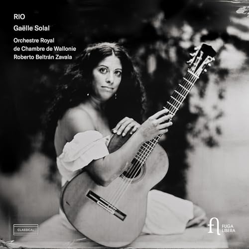 Black and white album cover featuring a woman with a guitar.