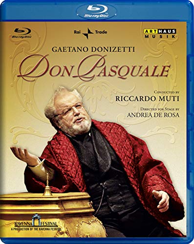 Blu-ray cover for Donizetti’s Don Pasquale, featuring Riccardo Muti.