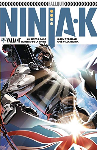 Comic book cover: Ninja-K, a masked figure with a futuristic motorcycle.