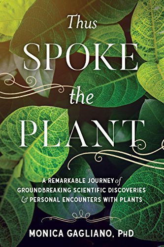 Book cover with green leaves and white text: “Thus Spoke the Plant.”