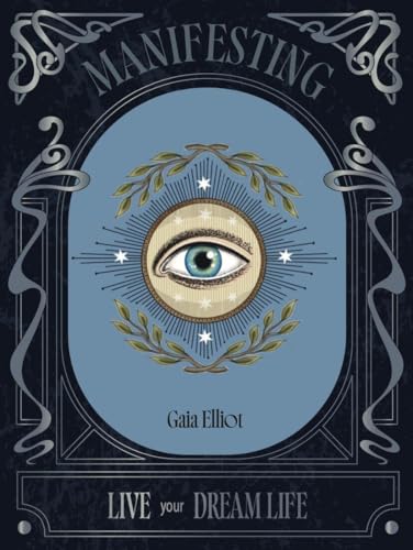 Book cover featuring a central eye icon, floral elements, and text on blue background.