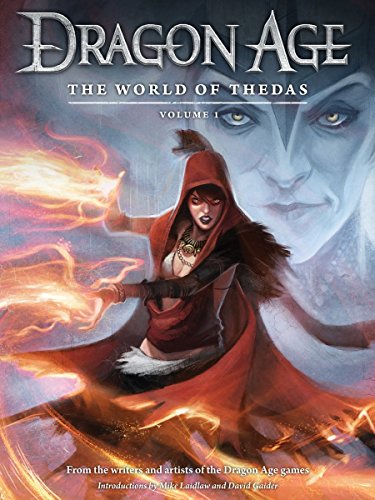 Book cover for “Dragon Age: The World of Thedas Volume 1” featuring fantasy art.