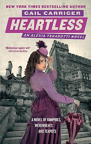 Book cover: woman in purple dress with parasol, castle background.