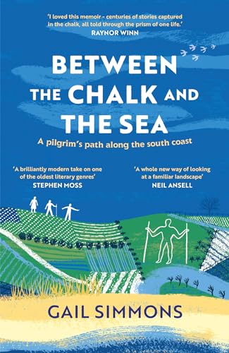 Book cover with blue sky, green rolling hills, white figures, and title text.