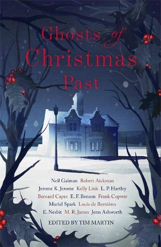 Book cover: snowy village scene with title “Ghosts of Christmas Past”.