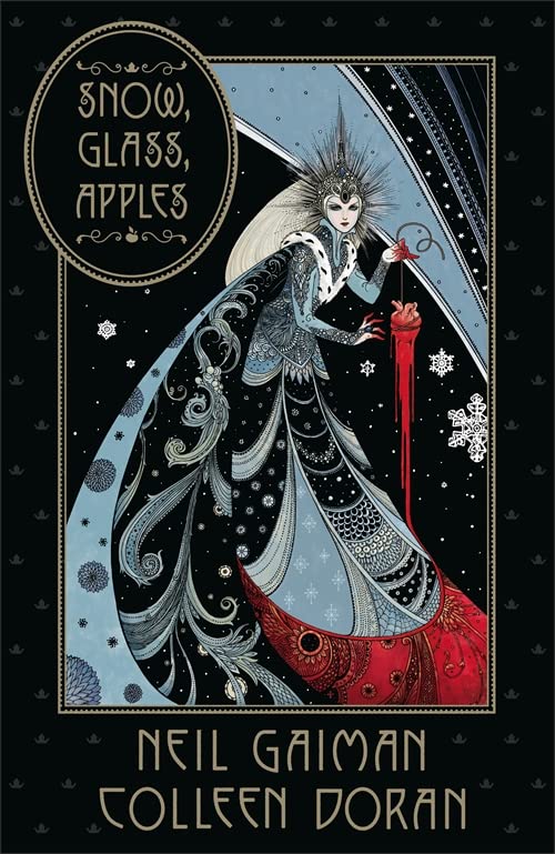 Book cover: Snow White reimagined, ornate illustration, holding a bleeding heart.