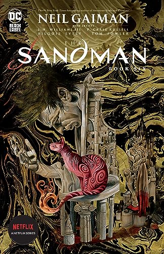 Cover of “The Sandman 6” graphic novel featuring Dream and a red cat.