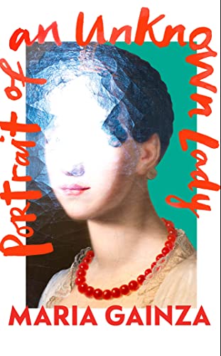 Book cover featuring a fragmented portrait of a woman with red beads.