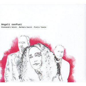 CD cover with sketched portraits of three people and red ink blots.