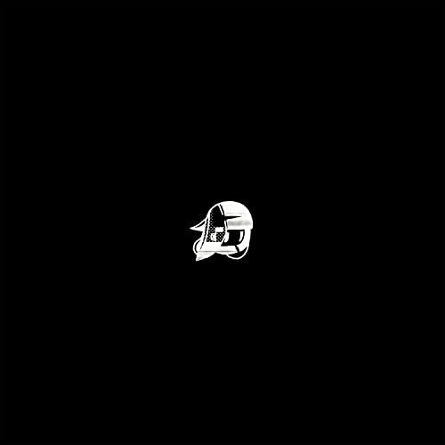 A small white stylized logo centered on a plain black background.