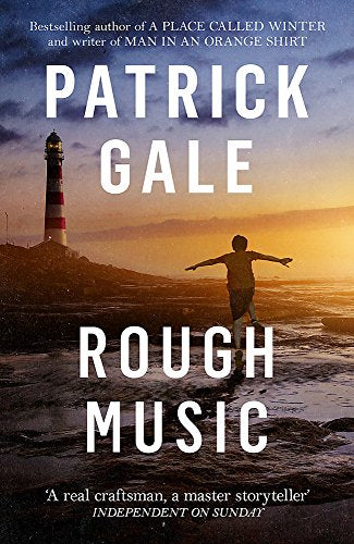Book cover featuring a child balancing on rocks near a lighthouse at sunset.