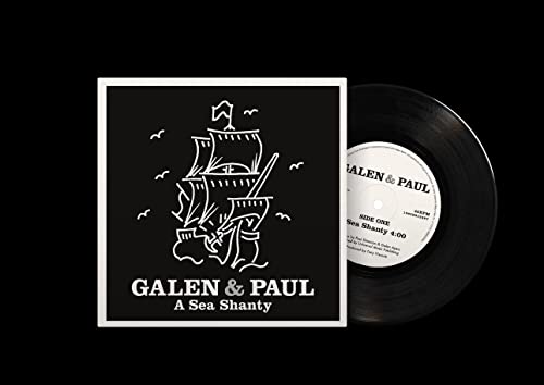 Vinyl record and album cover with a white ship illustration.