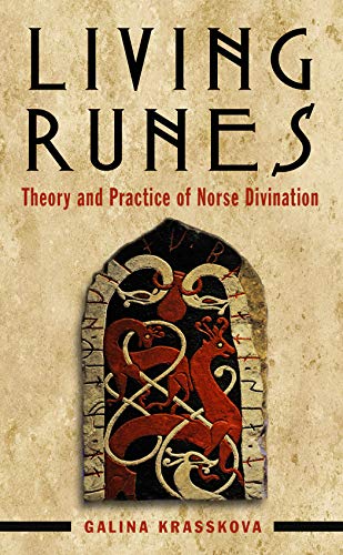 Book cover: "Living Runes" with image of carved Norse stone.