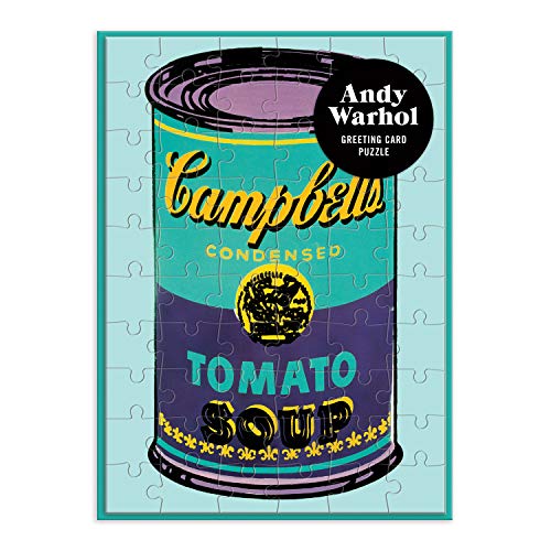 Warhol-style Campbell’s Tomato Soup can depicted as a jigsaw puzzle.