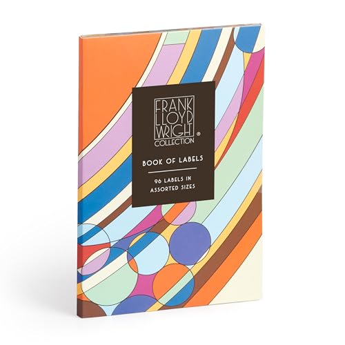 Frank Lloyd Wright label book with colorful geometric cover design.