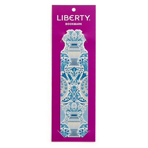 Tall, purple bookmark with ornate blue and white palace design.