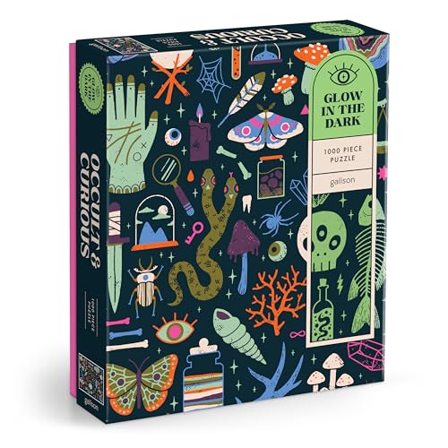 Box for 1000-piece glow-in-the-dark puzzle with occult and curious imagery.