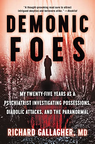 Book cover: “Demonic Foes” with a figure standing in a dark forest.
