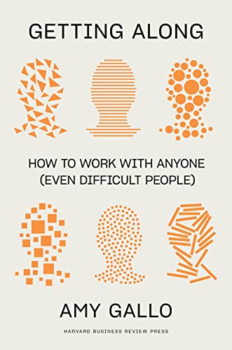 Book cover with orange abstract figures and the title "Getting Along.