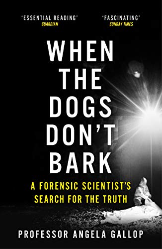 Book cover: dark image with white text and a forensic scene below.