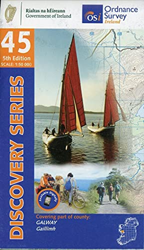 Map cover featuring traditional Galway hooker boats and outdoor activities.