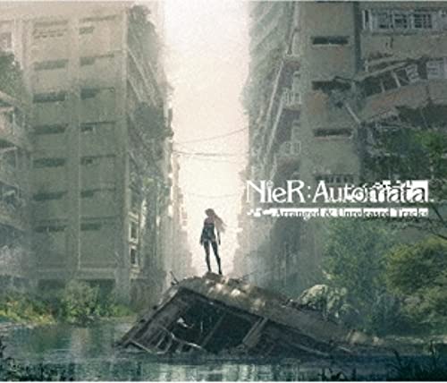 Nier: Automata arranged music CD cover with a desolate cityscape.