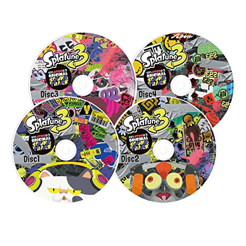 Four Splatune 3 soundtrack CDs with colorful, graffiti-style designs.