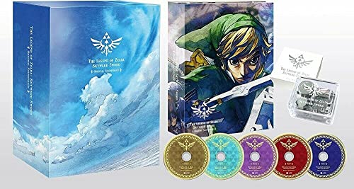 CD set with blue box, cover art of Link, five discs, and booklet.