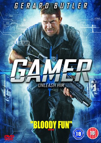 DVD cover for "Gamer" featuring Gerard Butler holding a futuristic gun.