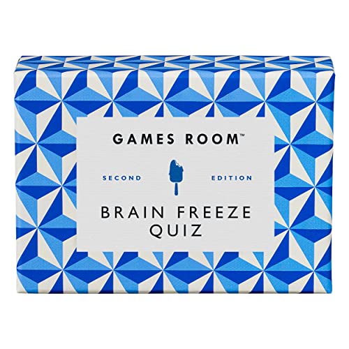 Blue patterned box for "Brain Freeze" quiz game, with an ice cream graphic.