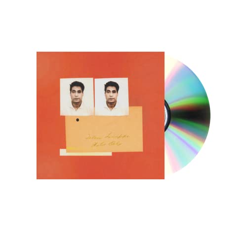 CD album cover with repeated portrait and iridescent disc beside it.