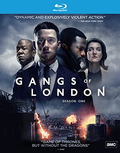Gangs of London" Season 1 Blu-ray cover featuring a cast portrait and city skyline.