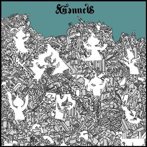 Album cover with detailed, chaotic line art and white bird shapes.