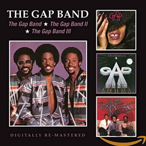 CD cover for The Gap Band featuring three album covers and band photo.