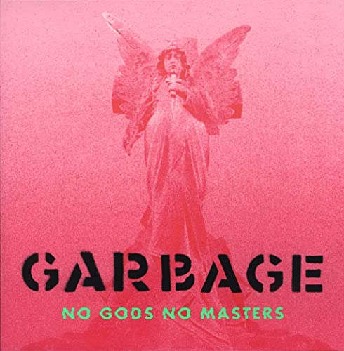 Album cover for Garbage’s “No Gods No Masters” featuring a statue and red background.