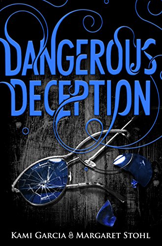 Book cover for Dangerous Deception featuring broken blue-tinted sunglasses against a dark, textured background.