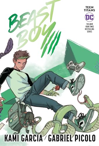 Book cover featuring Beast Boy with green elements and animal imagery.