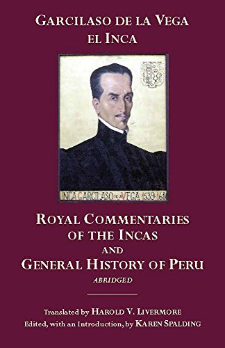 Book cover: portrait of Garcilaso de la Vega, author of Inca history.