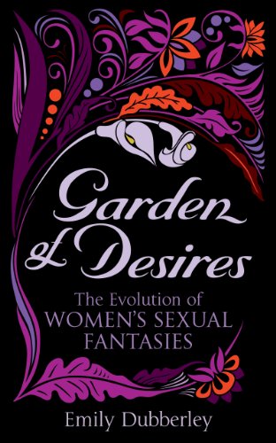 Book cover: “Garden of Desires” with floral design and title text.