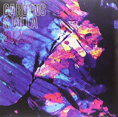 Vinyl record cover featuring abstract purple, blue, and pink brushstrokes with white text overlay.