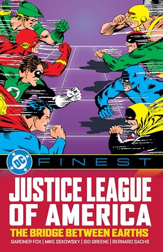 Justice League of America comic book cover featuring superheroes in action.