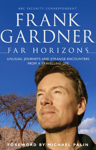Book cover featuring Frank Gardner against a blue sky, desert landscape, and an acacia tree.